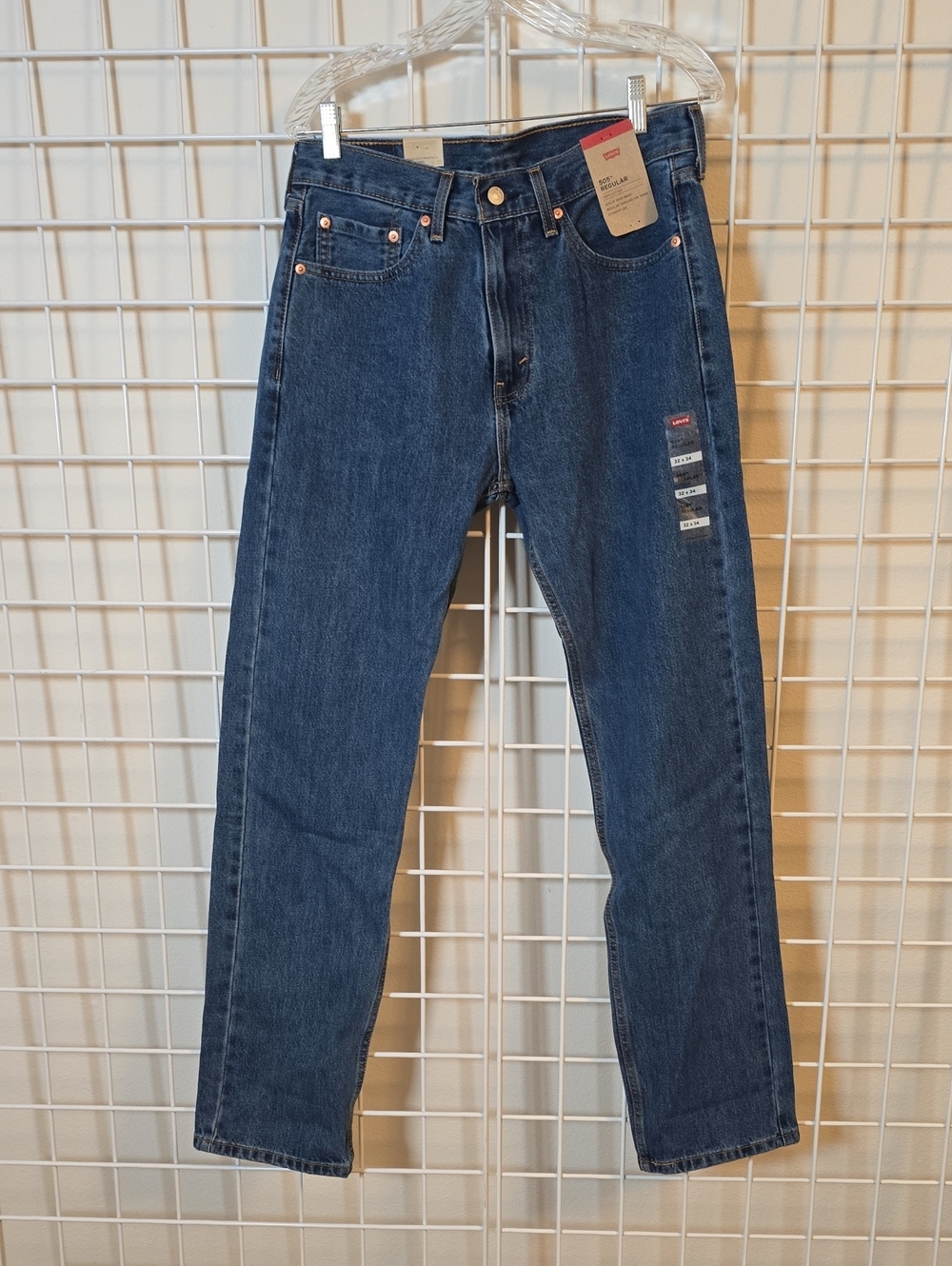 Levi's Men's 505 Regular Indigo Blue Straight Jeans Size 32x34 NWT